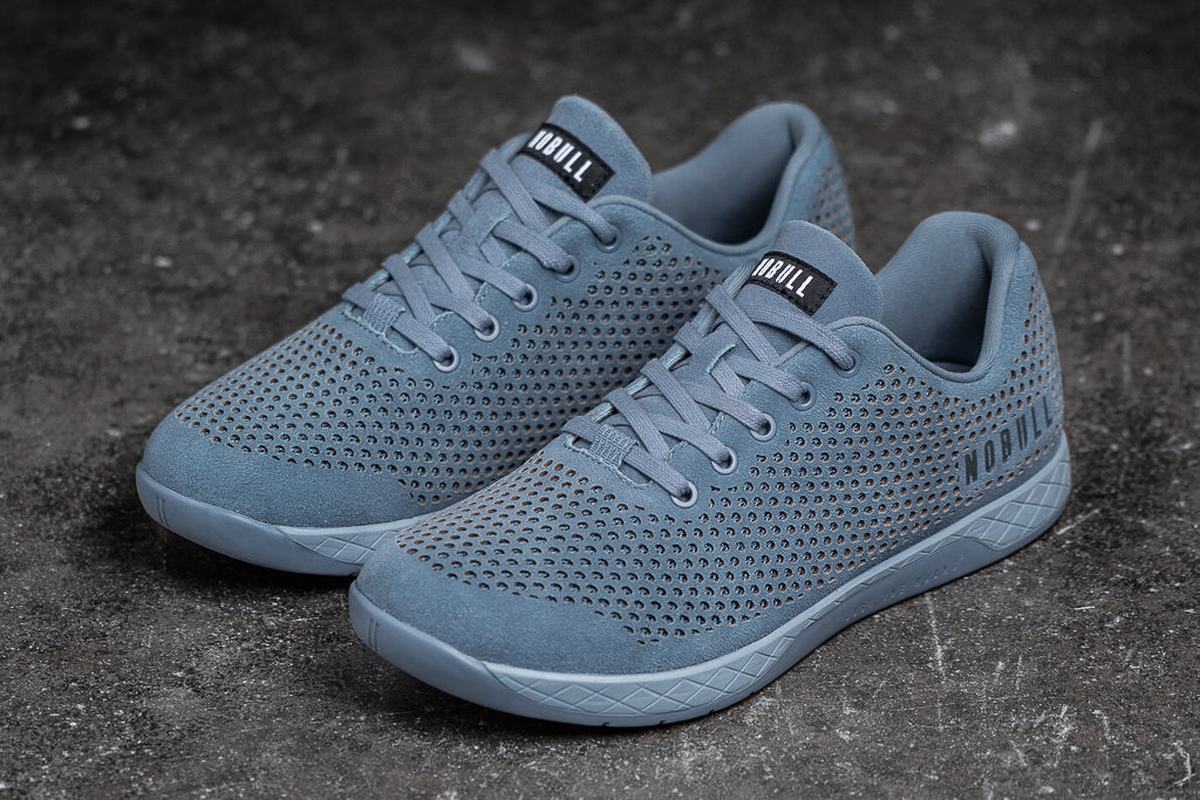 Nobull Suede Trainer Fitness Schoenen Heren Grijs Blauw | 601953-JDZ