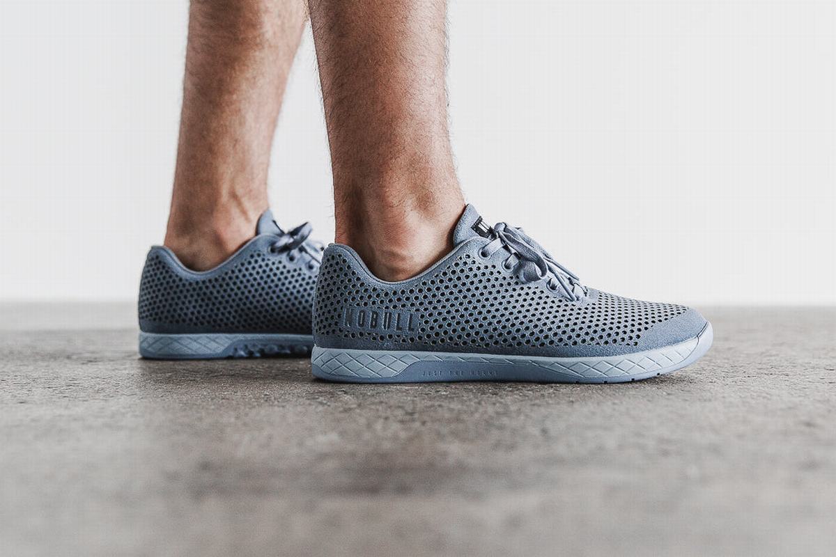 Nobull Suede Trainer Fitness Schoenen Heren Grijs Blauw | 601953-JDZ