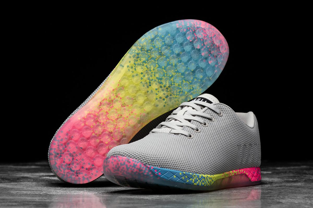 Nobull Superfabric Arctic Neon Trainer Fitness Schoenen Heren Grijs Gekleurd | 108364-JXD