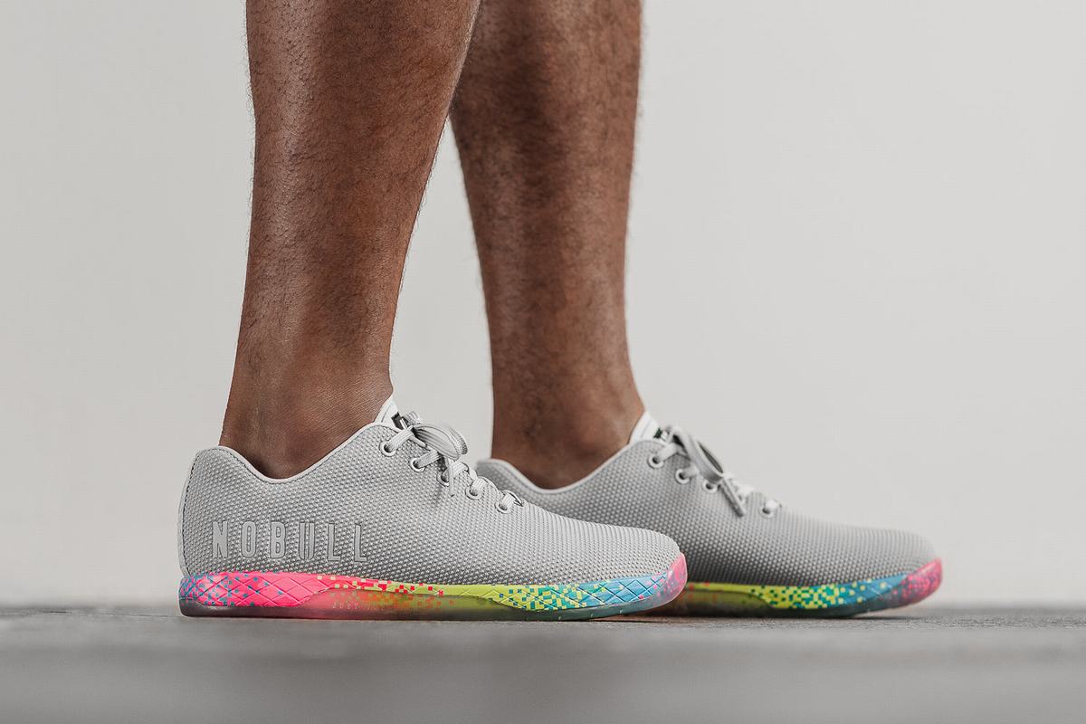 Nobull Superfabric Arctic Neon Trainer Fitness Schoenen Heren Grijs Gekleurd | 108364-JXD