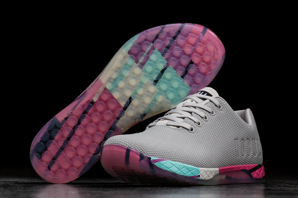 Nobull Superfabric Arctic Trainer Fitness Schoenen Dames Grijs Roze | 058734-GSR
