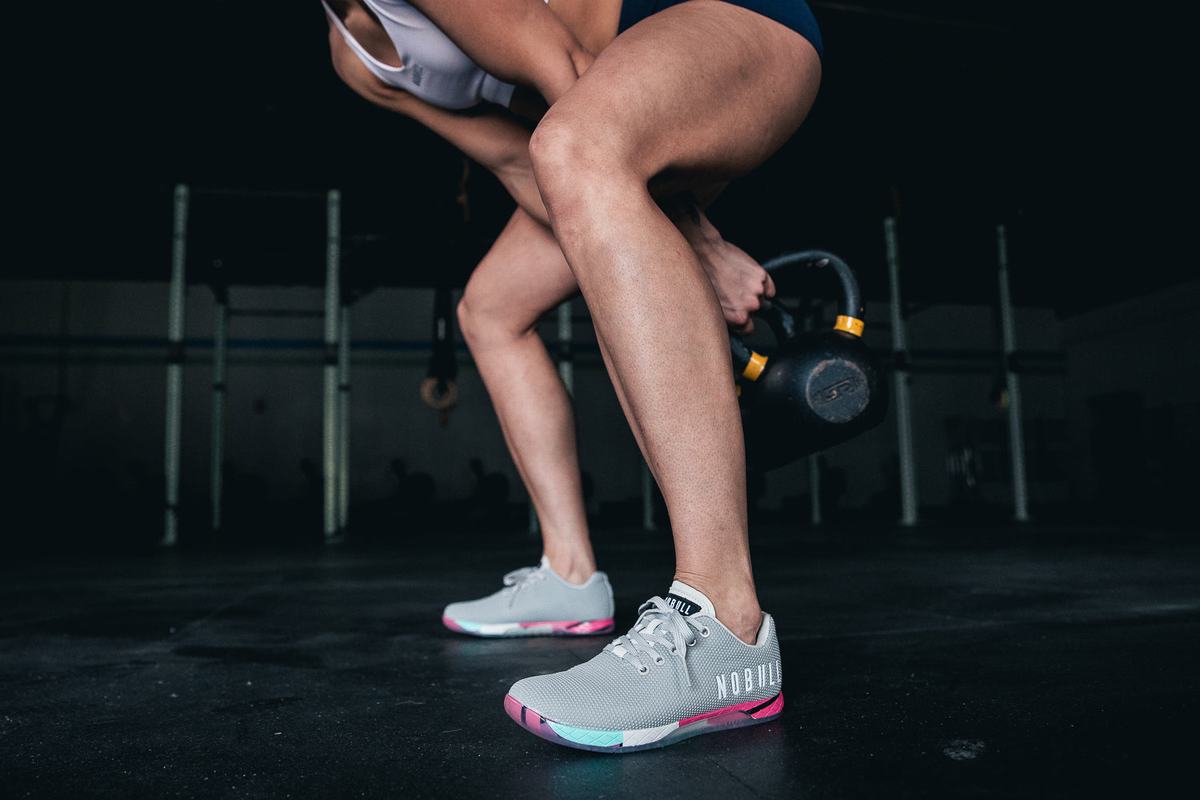 Nobull Superfabric Arctic Trainer Fitness Schoenen Dames Grijs Roze | 058734-GSR