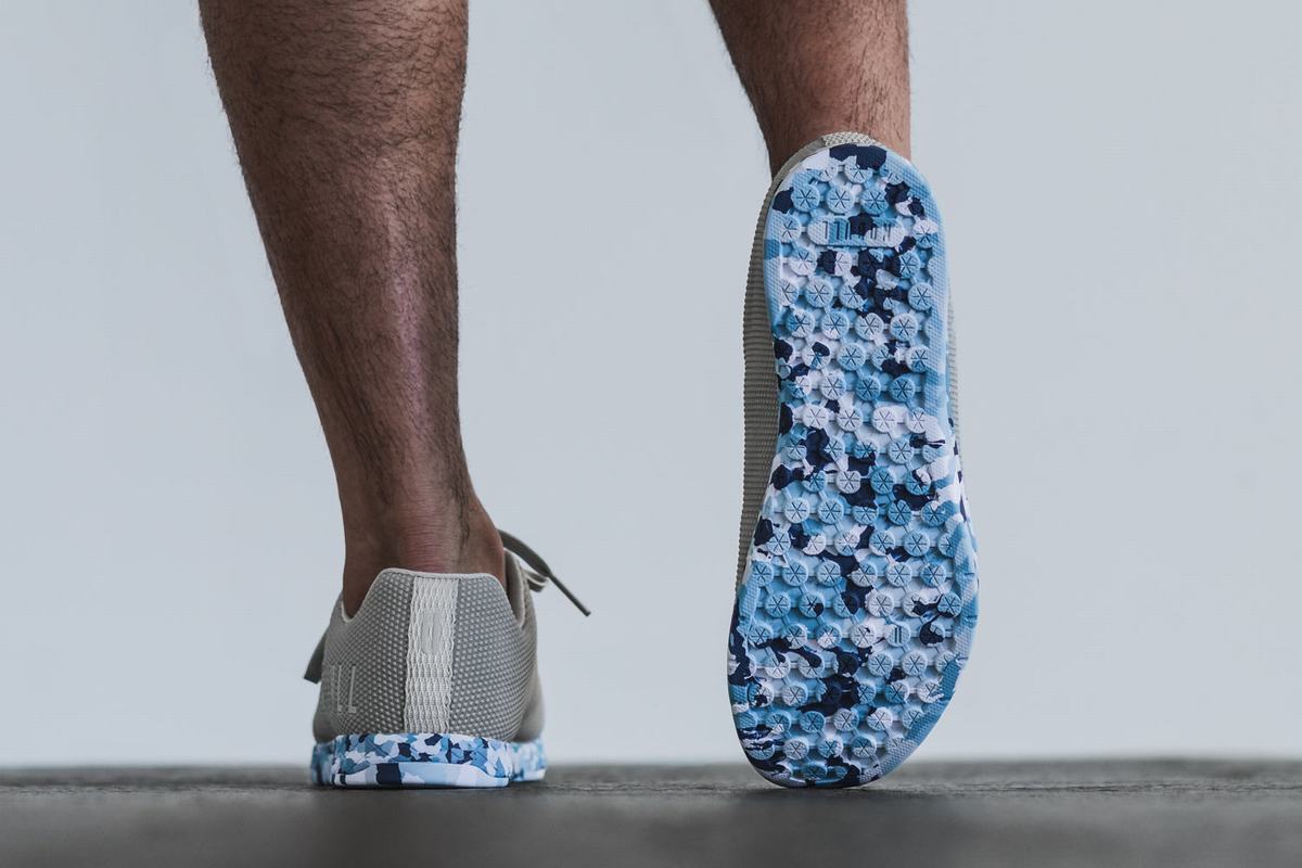 Nobull Superfabric Arctic Trainer Fitness Schoenen Heren Grijs Blauw | 892071-KGR