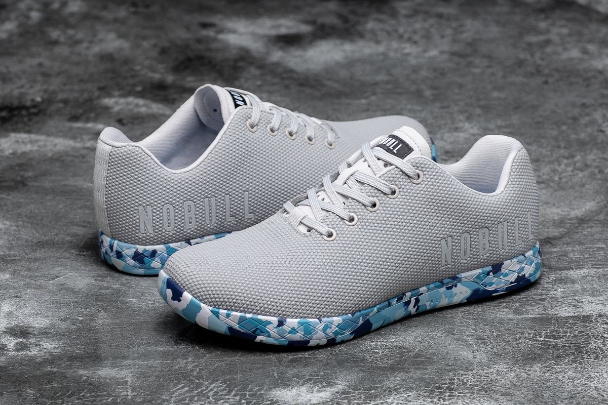 Nobull Superfabric Arctic Trainer Fitness Schoenen Heren Grijs Blauw | 892071-KGR