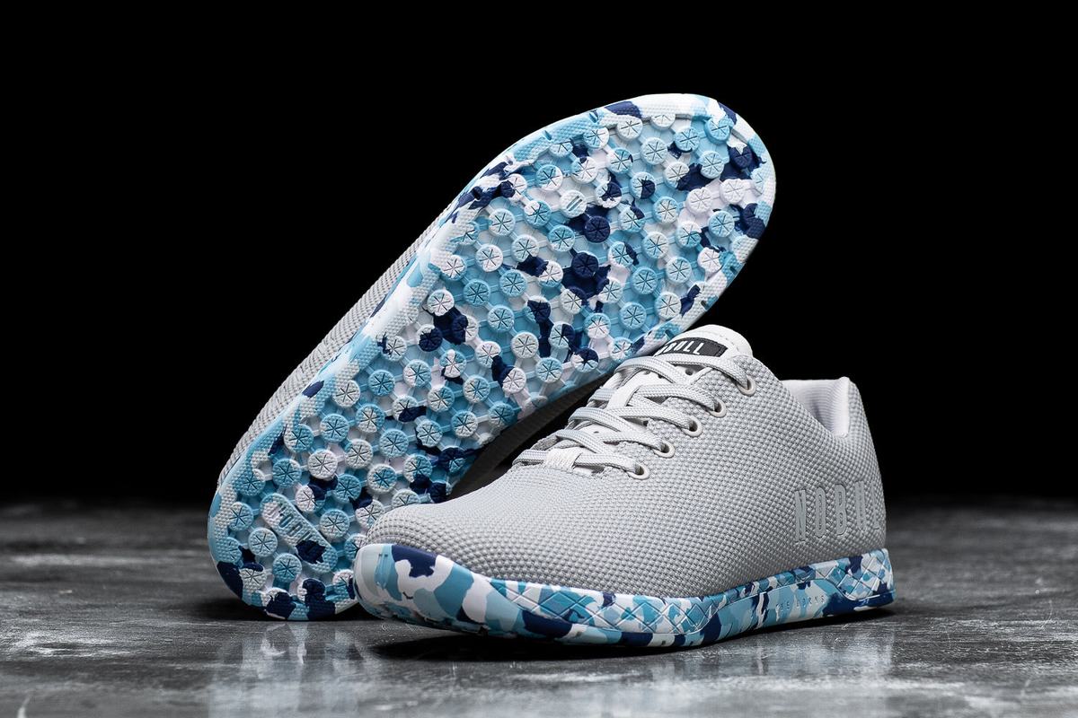 Nobull Superfabric Arctic Trainer Fitness Schoenen Heren Grijs Blauw | 892071-KGR