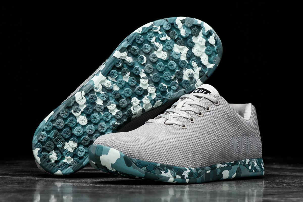Nobull Superfabric Arctic Trainer Fitness Schoenen Dames Grijs Turquoise | 902815-PYG