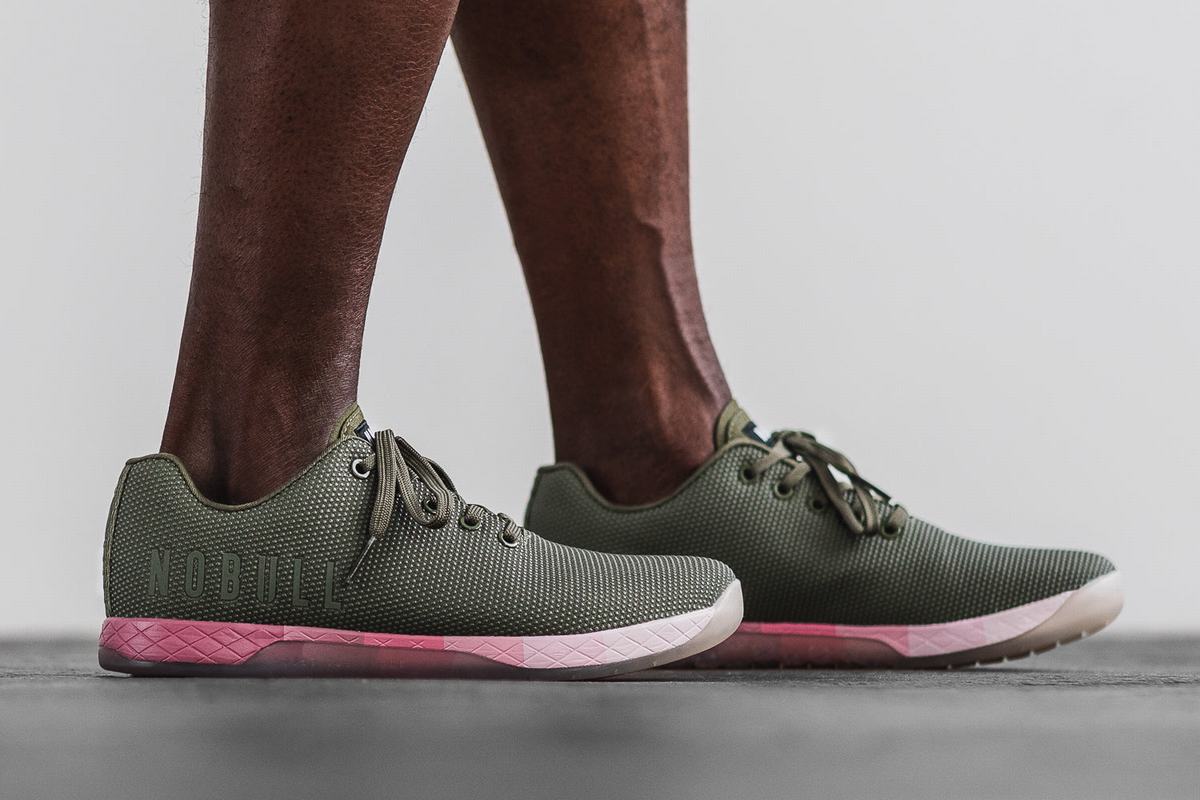 Nobull Superfabric Army Trainer Fitness Schoenen Heren Roze | 409652-SHM