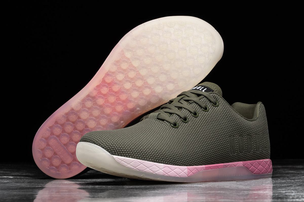 Nobull Superfabric Army Trainer Fitness Schoenen Heren Roze | 409652-SHM