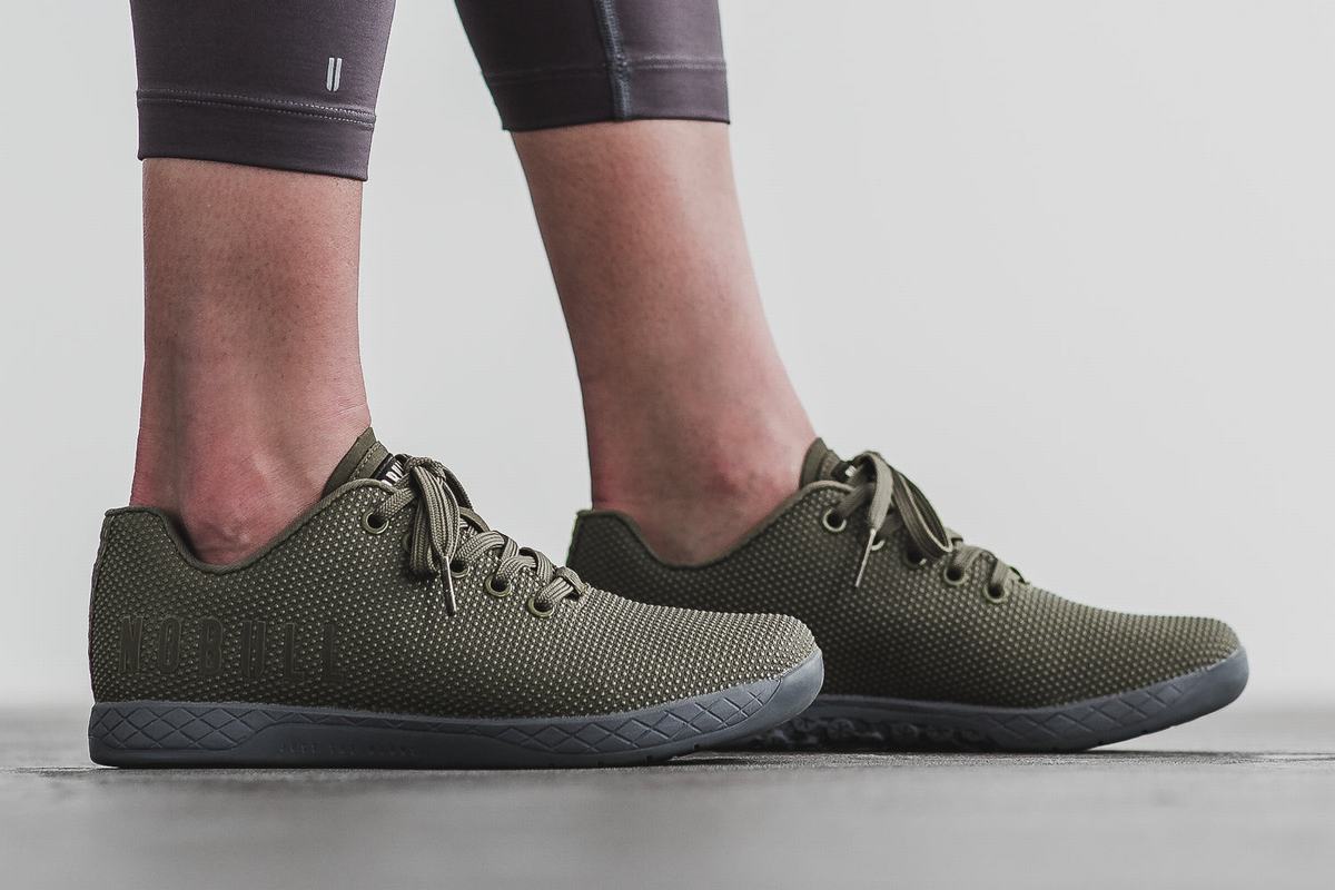 Nobull Superfabric Army Trainer Fitness Schoenen Dames Grijs | 573826-LAJ