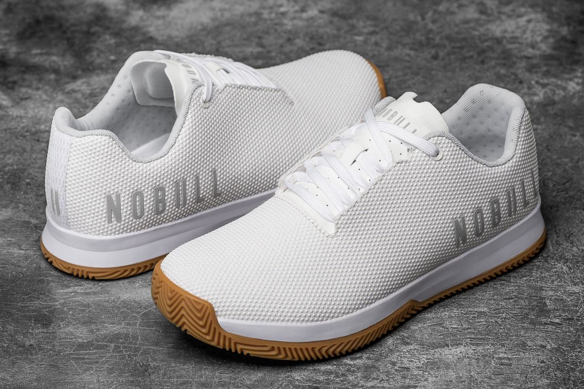Nobull Superfabric Court Trainer Fitness Schoenen Heren Wit | 108329-EAX