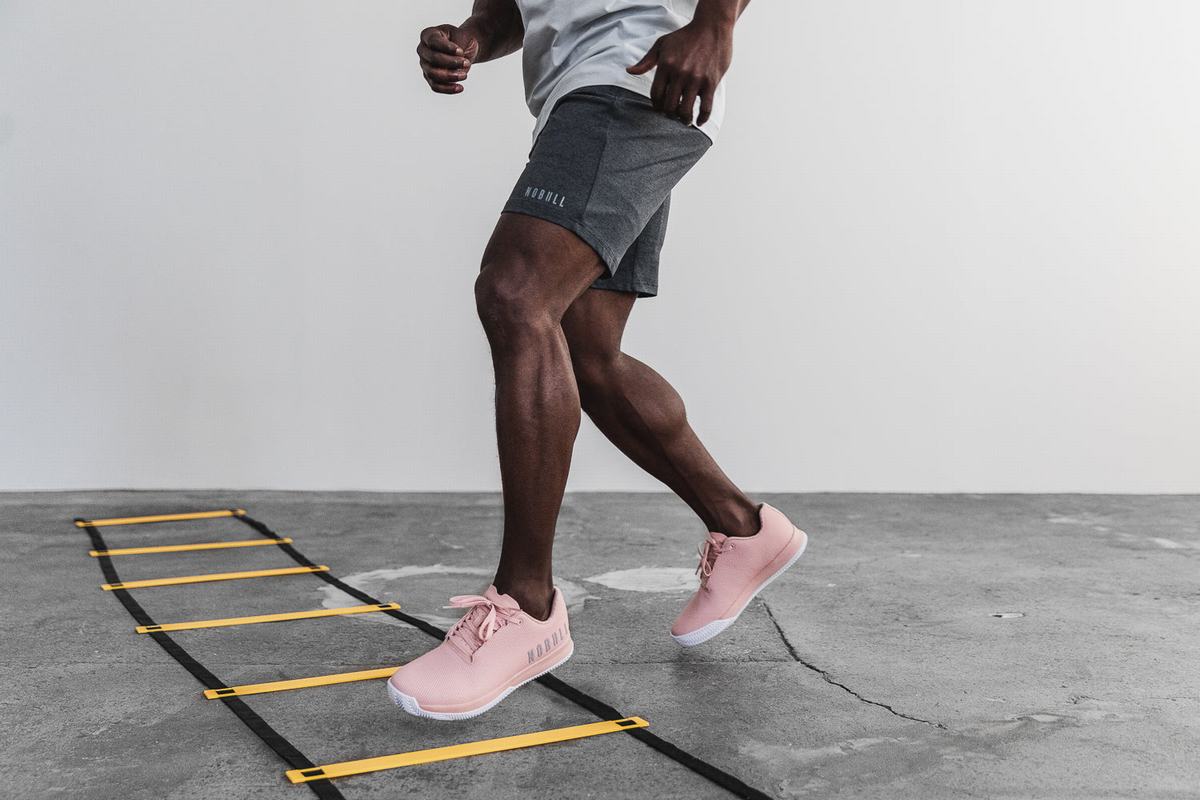 Nobull Superfabric Court Trainer Fitness Schoenen Heren Roze Wit | 258361-LGZ