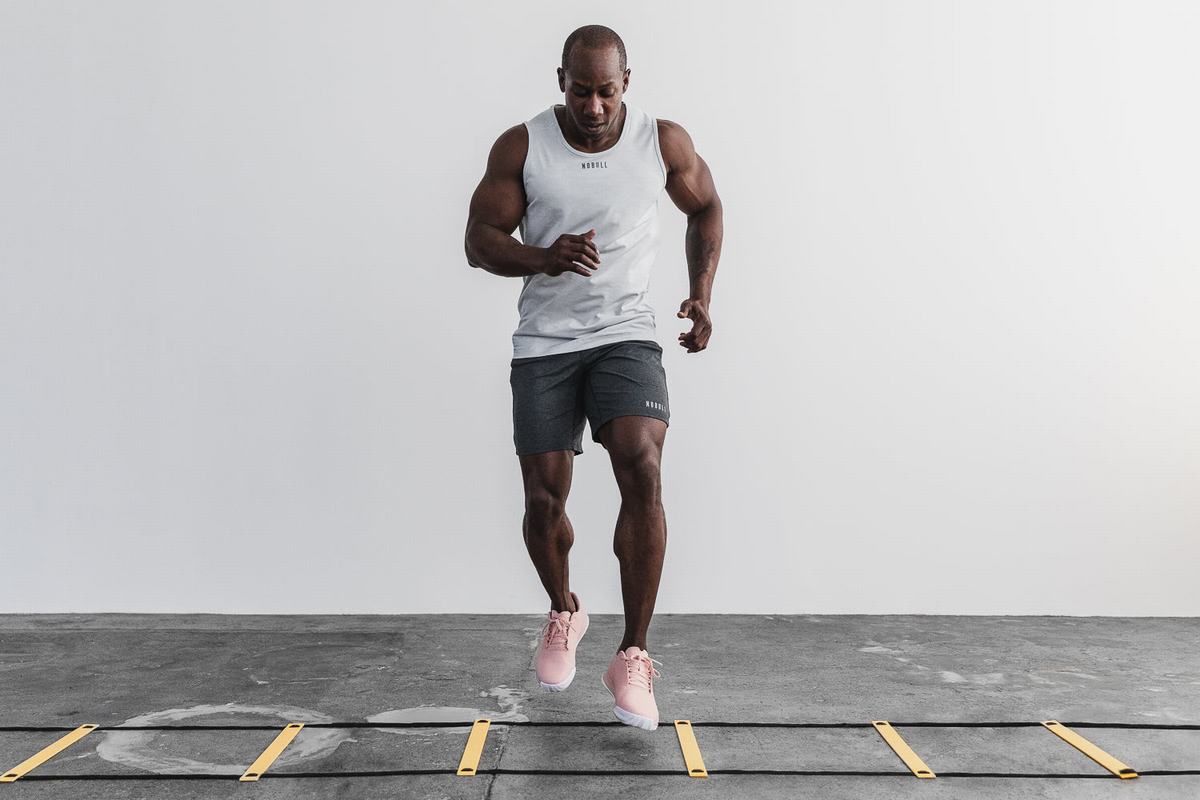 Nobull Superfabric Court Trainer Fitness Schoenen Heren Roze Wit | 258361-LGZ