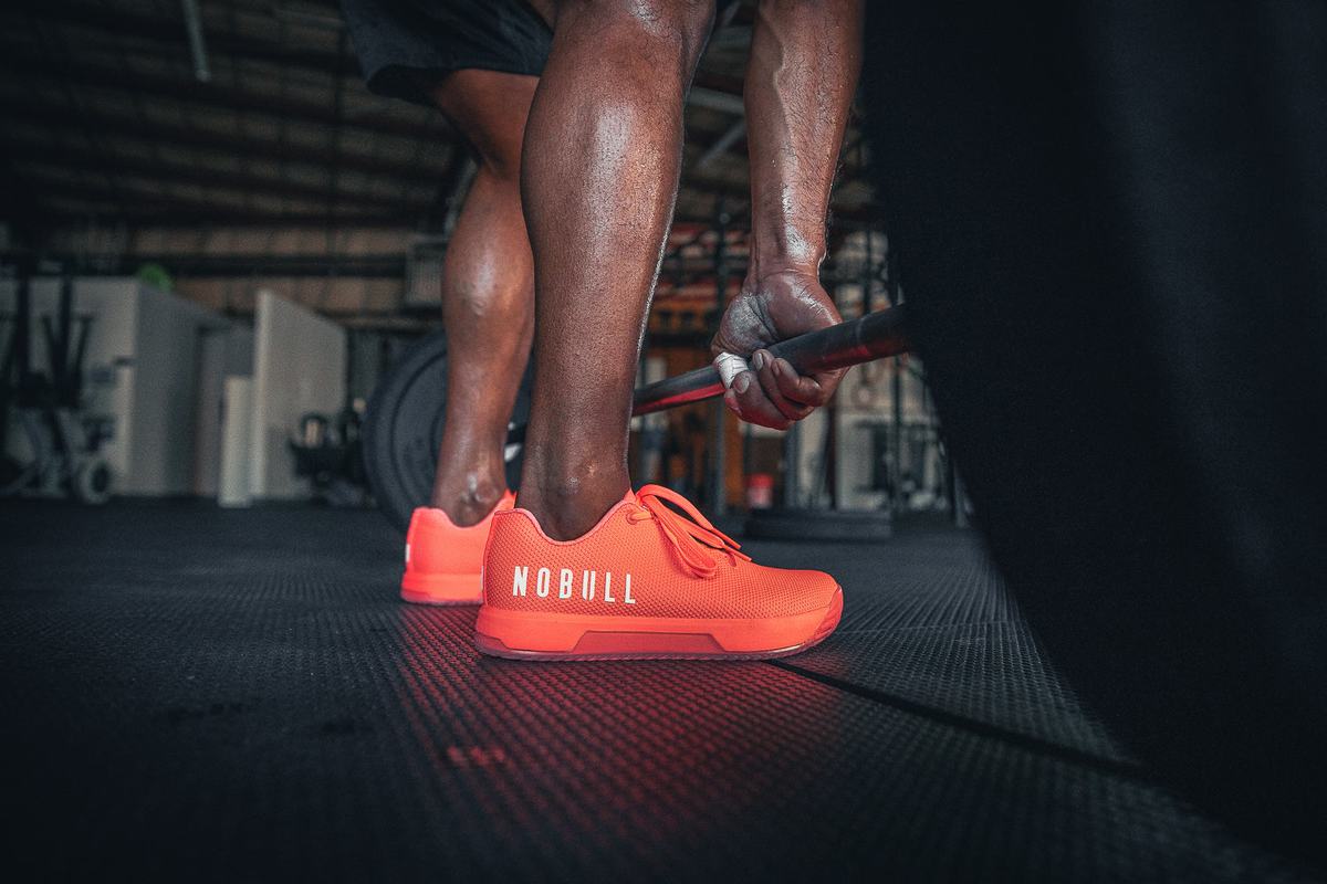 Nobull Superfabric Crossfit® Neon Trainer Crossfit Schoenen Heren Koraal | 286743-LBG