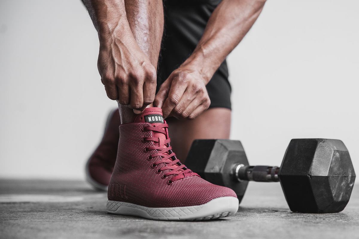 Nobull Superfabric High-Top Arctic Trainer Fitness Schoenen Heren Donkerrood | 513640-YTB