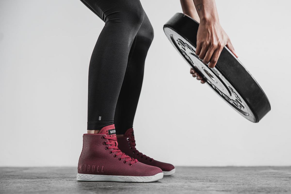 Nobull Superfabric High-Top Arctic Trainer Fitness Schoenen Dames Donkerrood | 849061-NJE