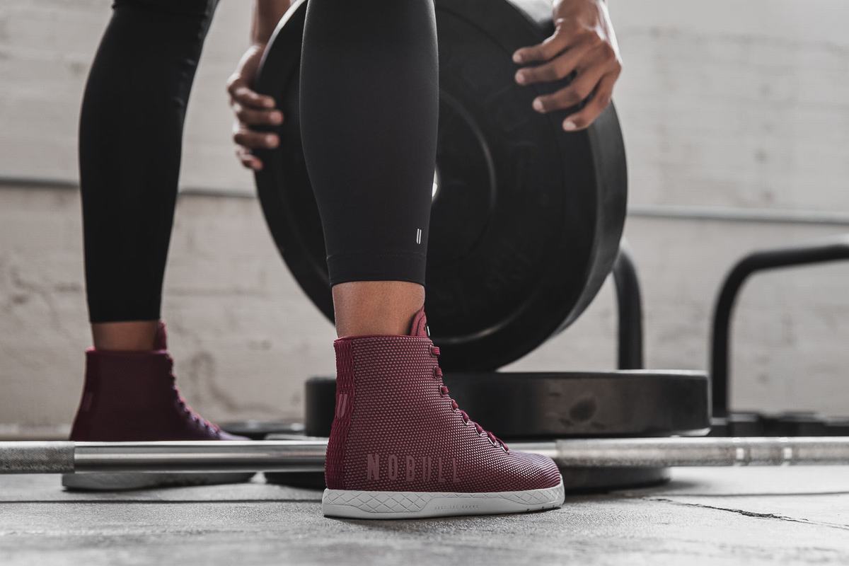 Nobull Superfabric High-Top Arctic Trainer Fitness Schoenen Dames Donkerrood | 849061-NJE