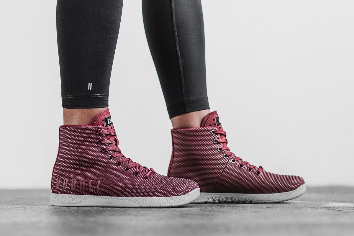 Nobull Superfabric High-Top Arctic Trainer Fitness Schoenen Dames Donkerrood | 849061-NJE