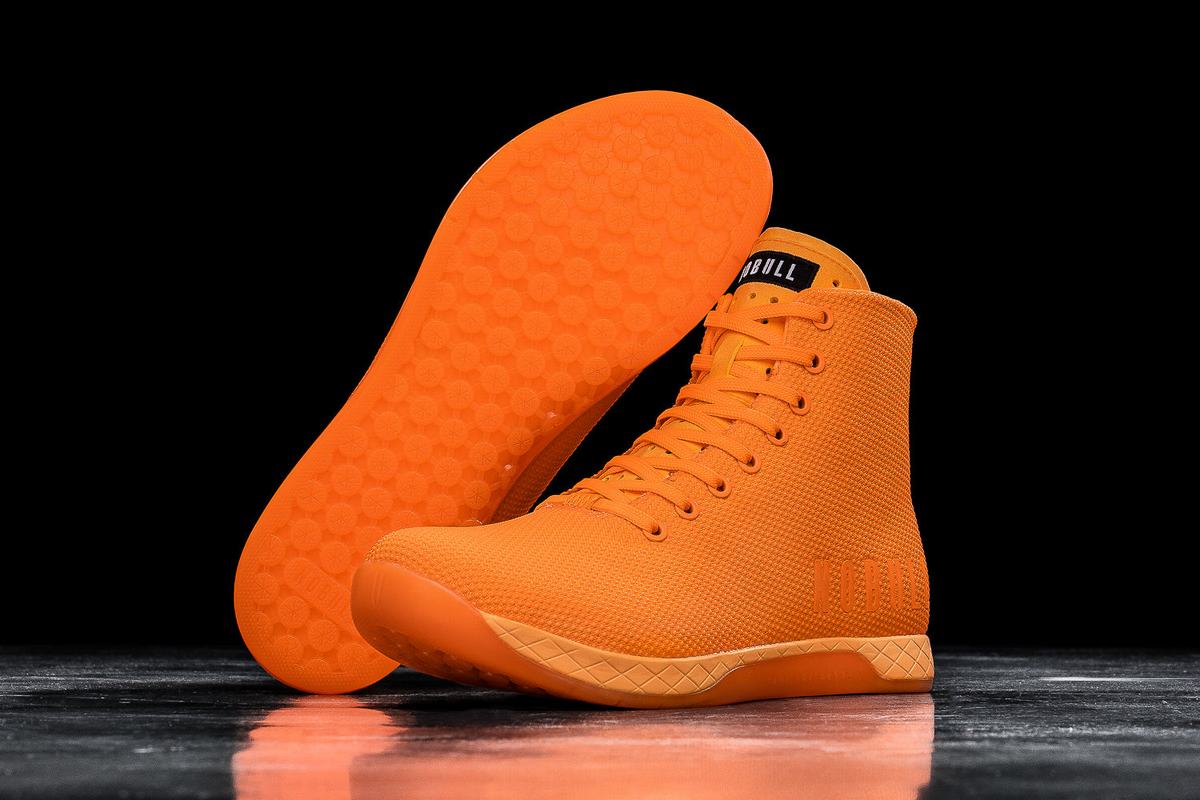 Nobull Superfabric High-Top Neon Trainer Fitness Schoenen Dames Oranje | 310475-WTR