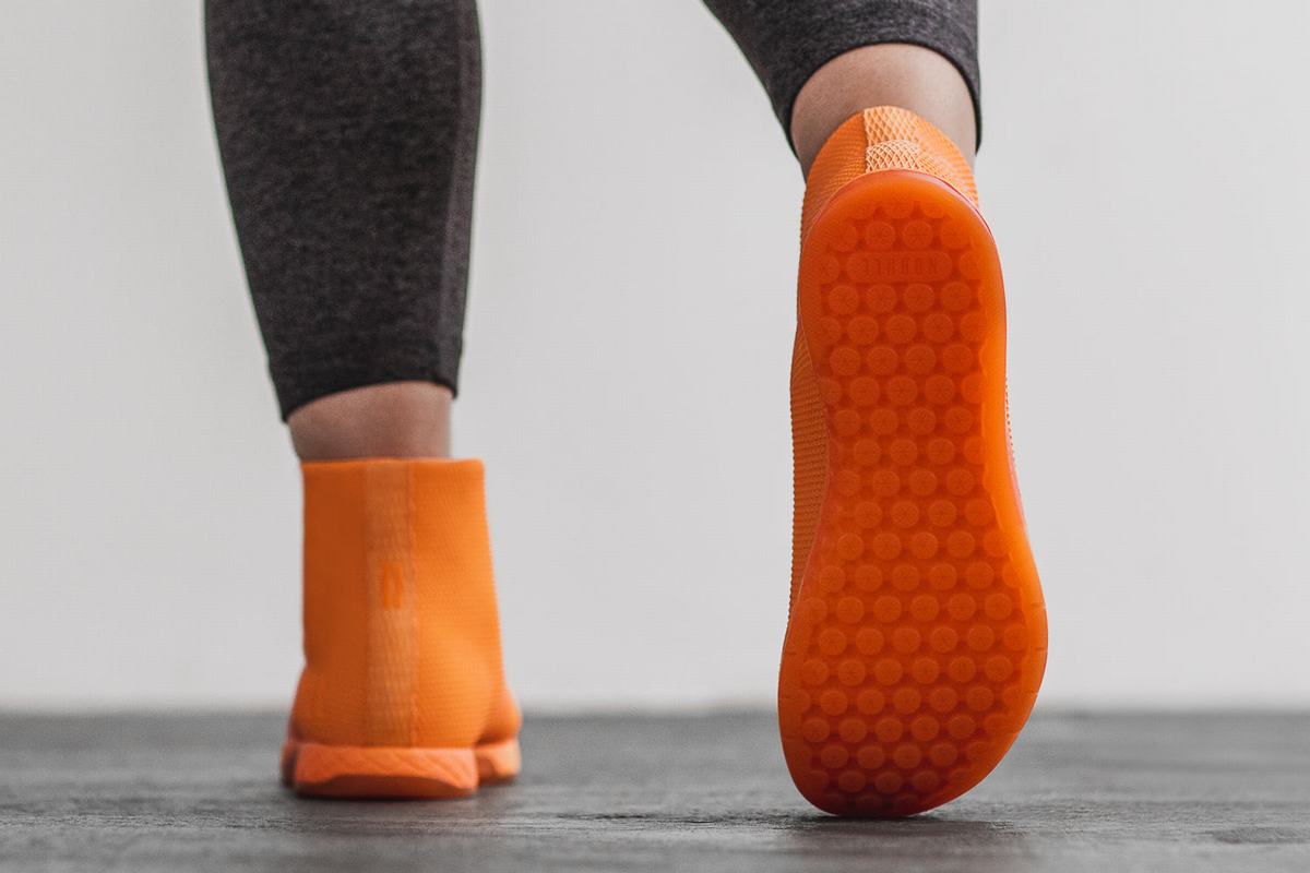 Nobull Superfabric High-Top Neon Trainer Fitness Schoenen Dames Oranje | 310475-WTR