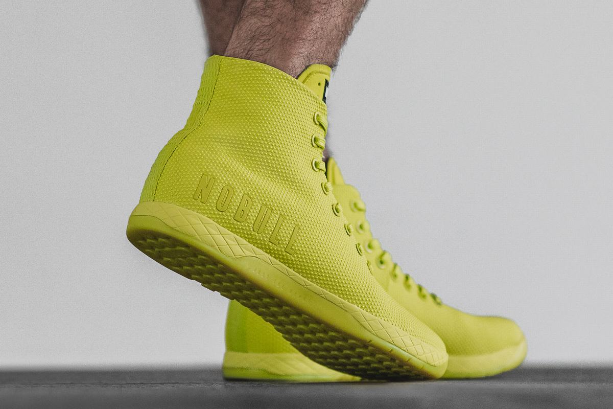 Nobull Superfabric High-Top Neon Trainer Fitness Schoenen Heren Lichtgroen | 635408-BIU