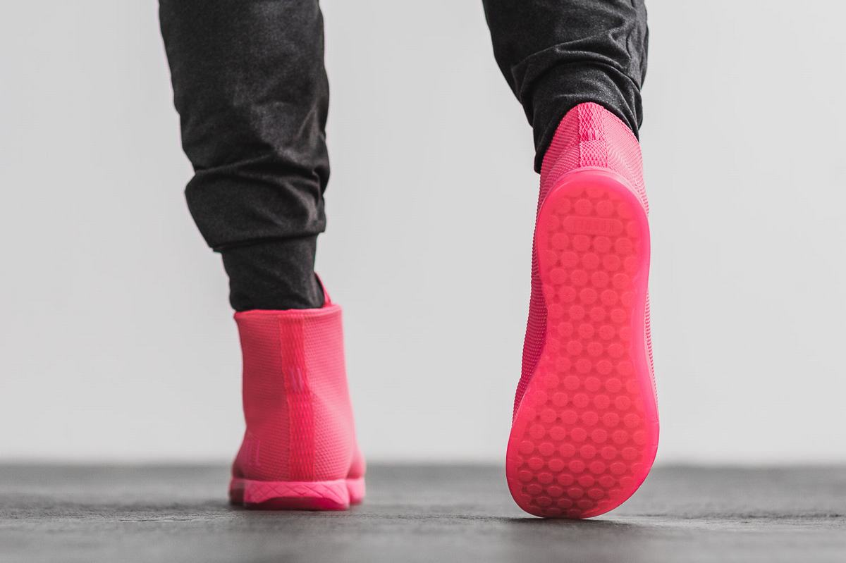 Nobull Superfabric High-Top Neon Trainer Fitness Schoenen Heren Roze | 635820-OZL