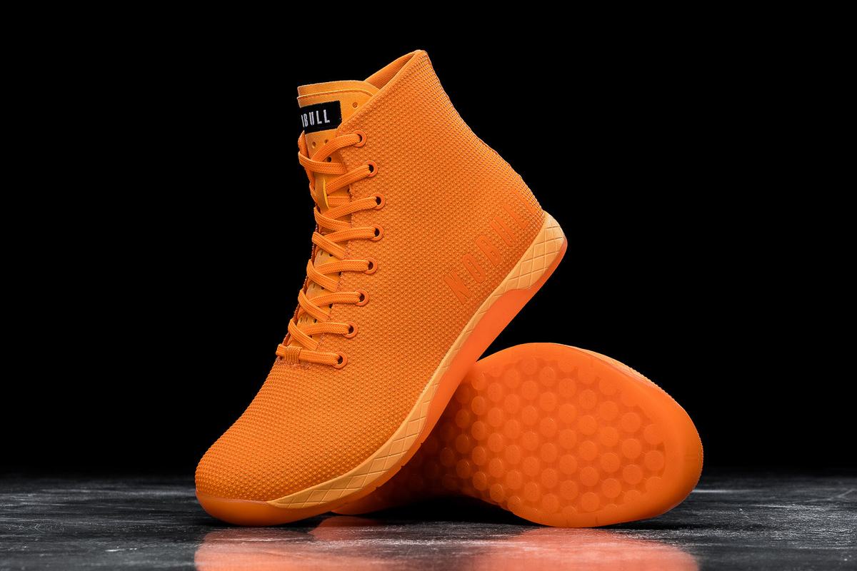 Nobull Superfabric High-Top Neon Trainer Fitness Schoenen Heren Oranje | 826970-IGB