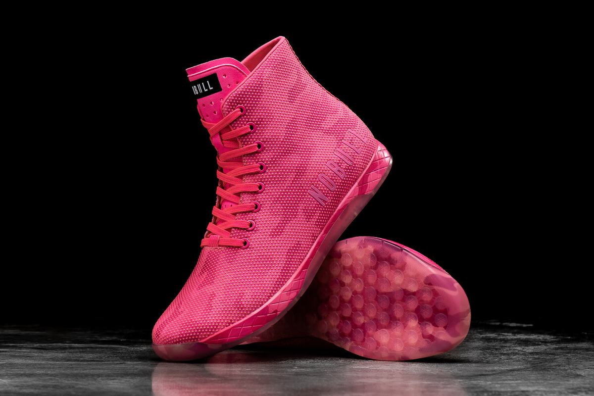 Nobull Superfabric High-Top Neon Trainer Fitness Schoenen Heren Roze Camo | 913027-MRN