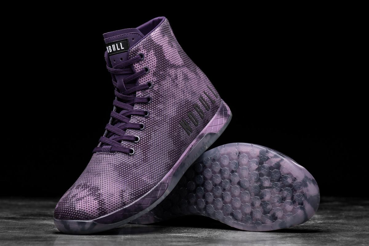 Nobull Superfabric High-Top Tie-Dye Trainer Fitness Schoenen Heren Donkerpaars | 607495-UHY