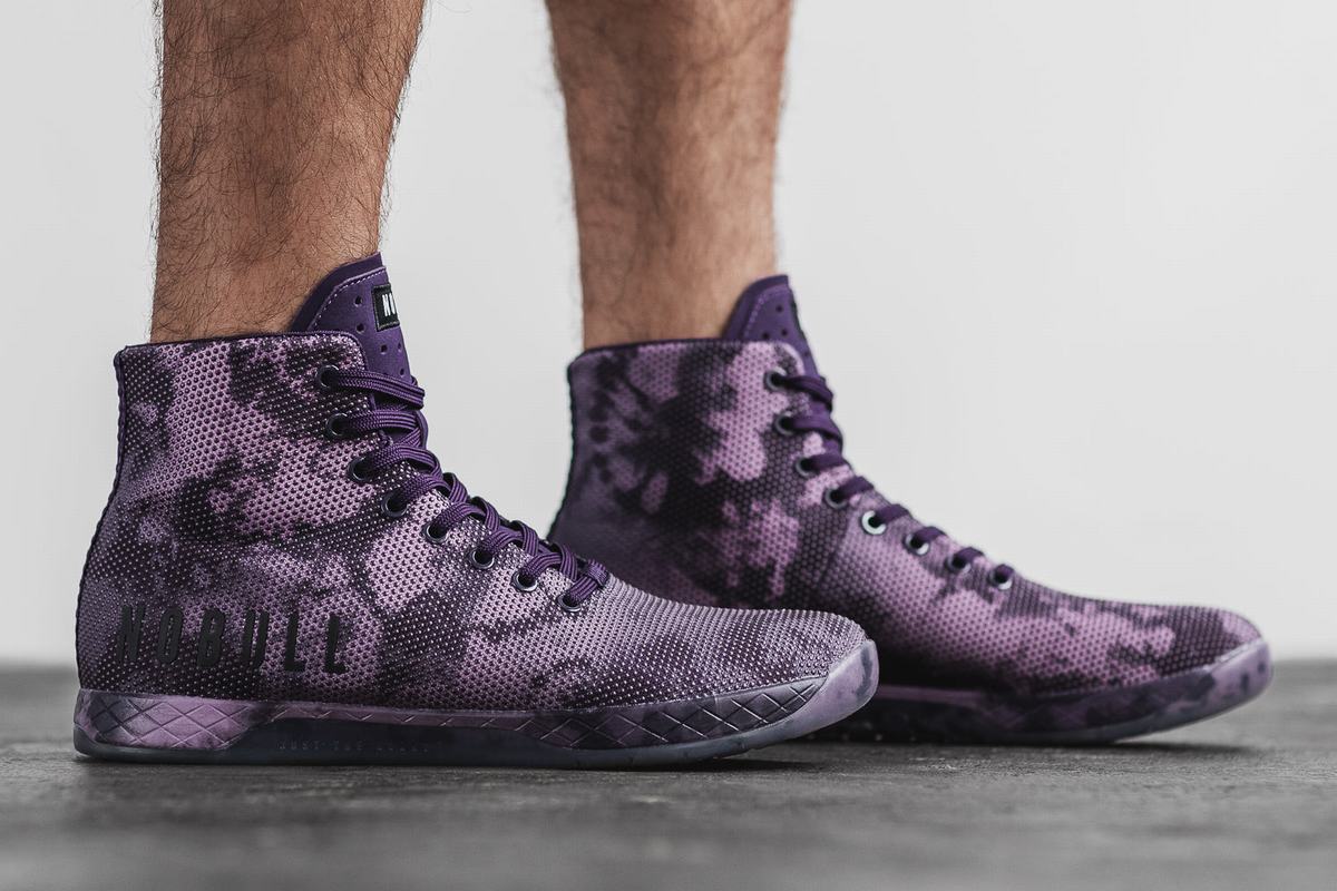Nobull Superfabric High-Top Tie-Dye Trainer Fitness Schoenen Heren Donkerpaars | 607495-UHY