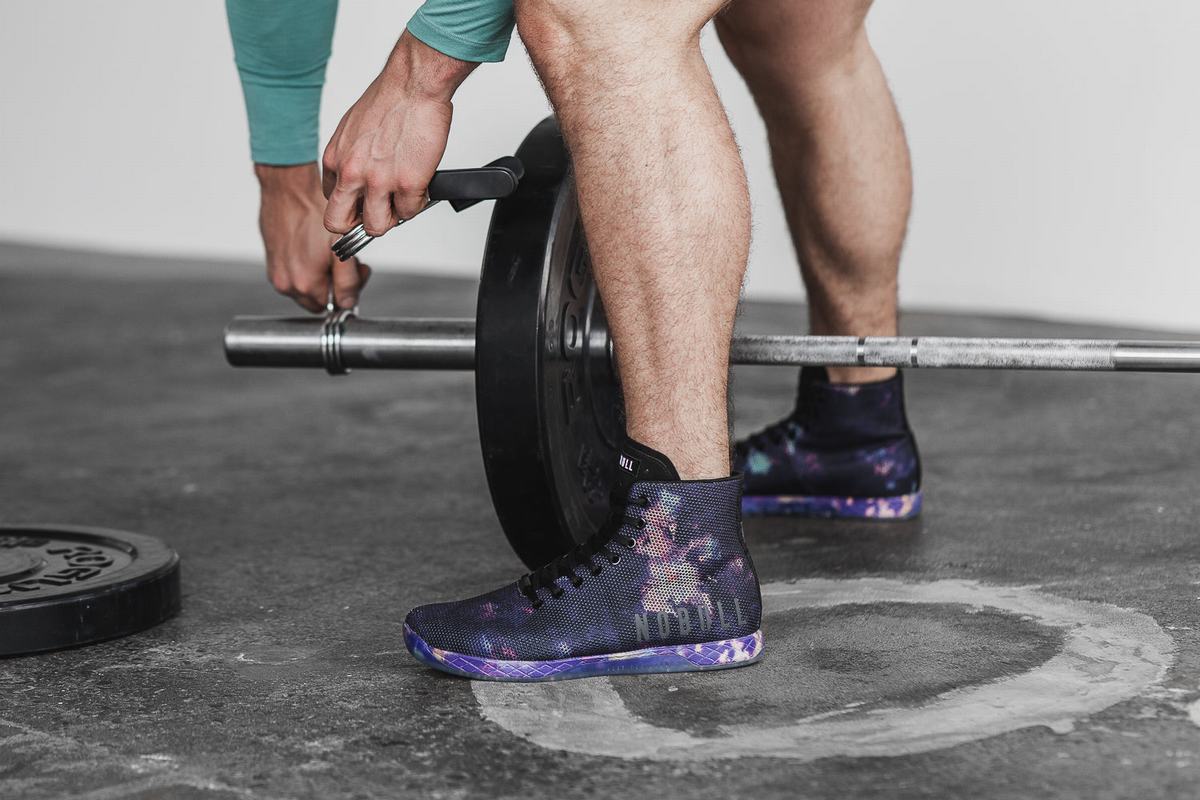 Nobull Superfabric High-Top Tie-Dye Trainer Fitness Schoenen Heren Paars Zwart | 647219-SYW
