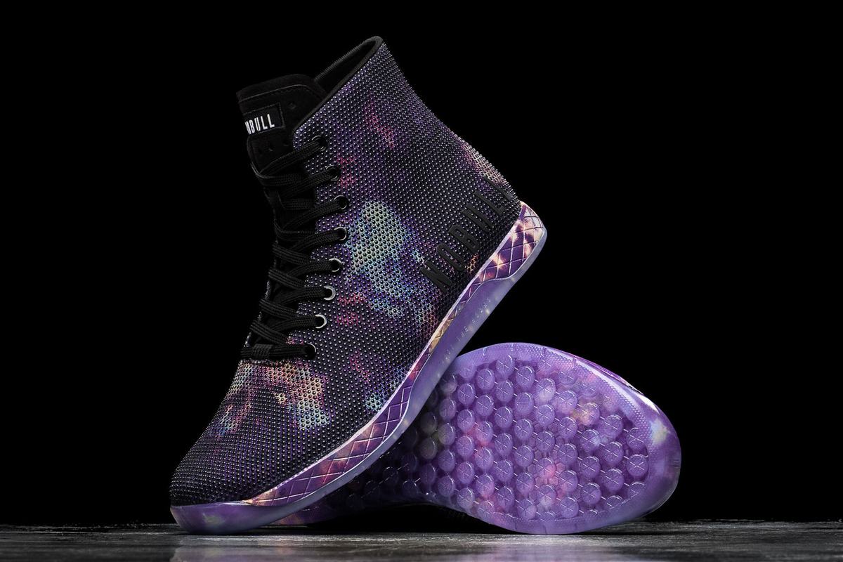 Nobull Superfabric High-Top Tie-Dye Trainer Fitness Schoenen Heren Paars Zwart | 647219-SYW
