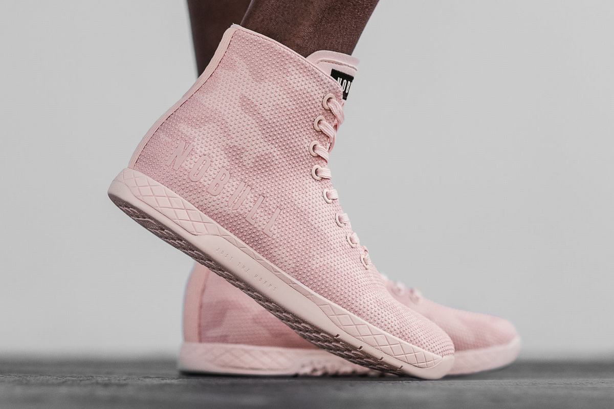 Nobull Superfabric High-Top Trainer Fitness Schoenen Dames Roze Camo | 026438-BCG