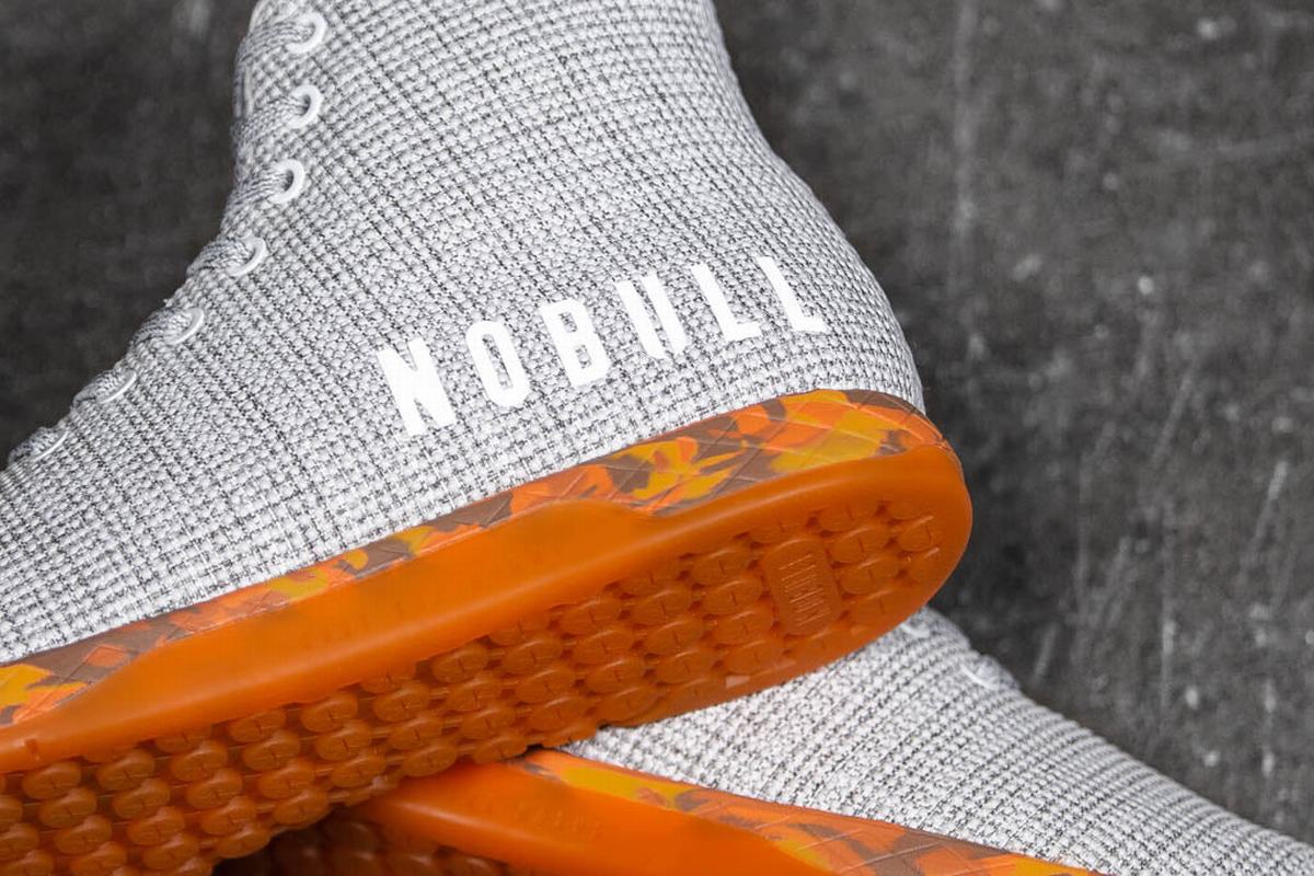 Nobull Superfabric High-Top Trainer Fitness Schoenen Dames Wit Oranje | 257196-EBM