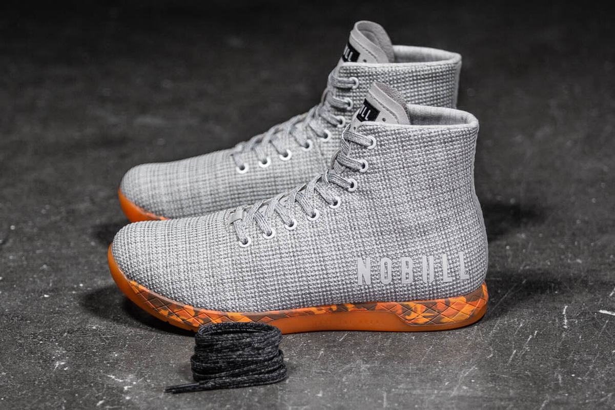 Nobull Superfabric High-Top Trainer Fitness Schoenen Dames Wit Oranje | 257196-EBM
