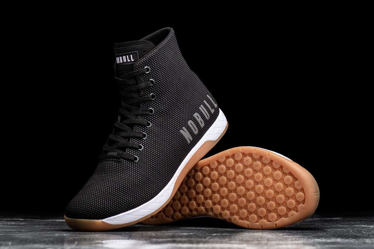 Nobull Superfabric High-Top Trainer Fitness Schoenen Heren Zwart Wit | 340987-RSX