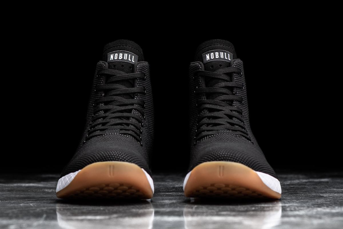 Nobull Superfabric High-Top Trainer Fitness Schoenen Heren Zwart Wit | 340987-RSX