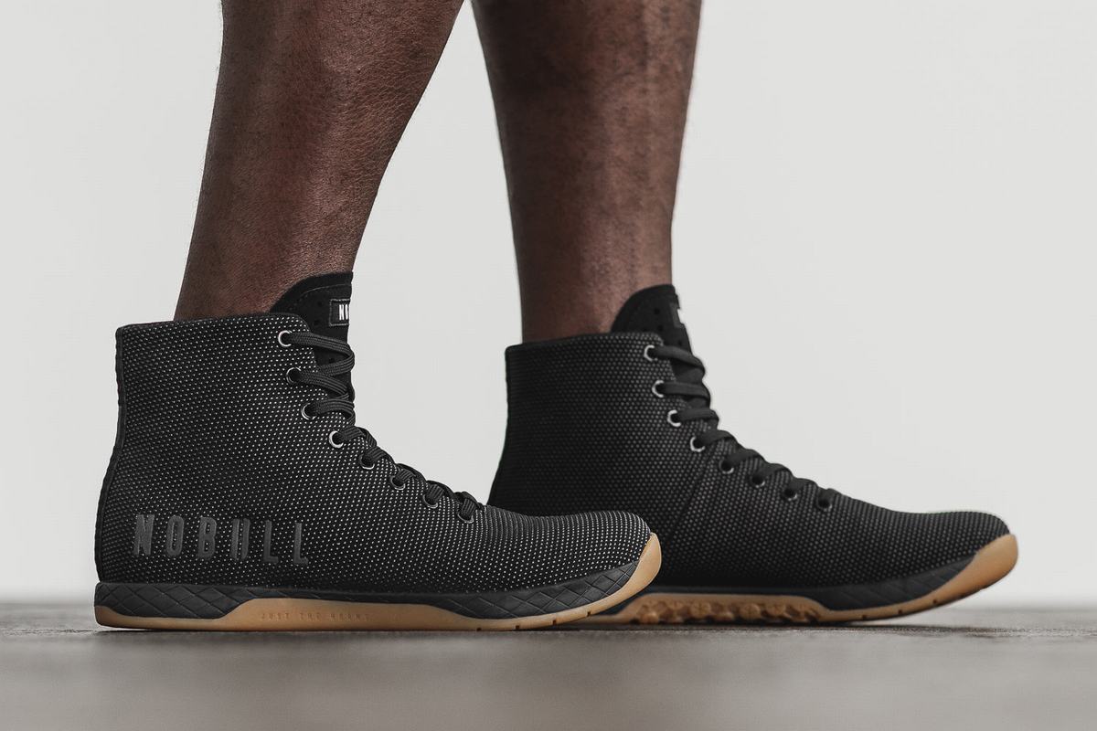 Nobull Superfabric High-Top Trainer Fitness Schoenen Heren Zwart | 423017-FQZ