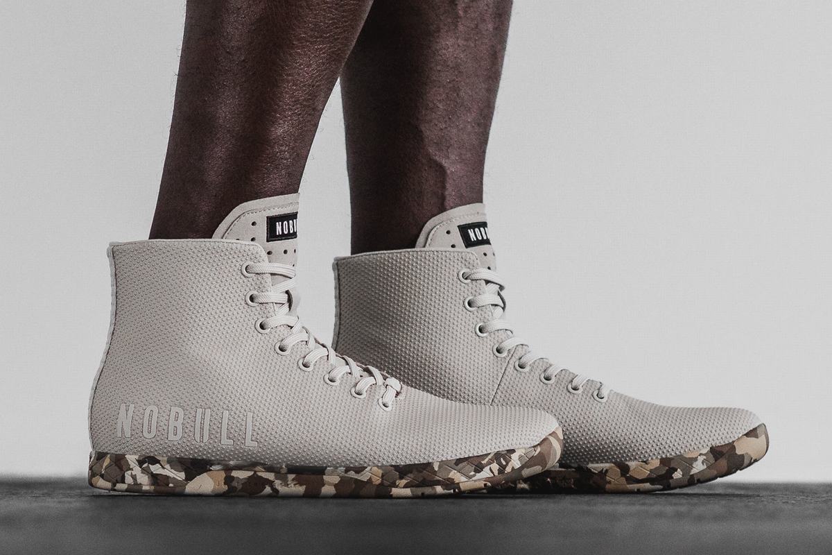 Nobull Superfabric High-Top Trainer Fitness Schoenen Heren Beige | 634725-SLH