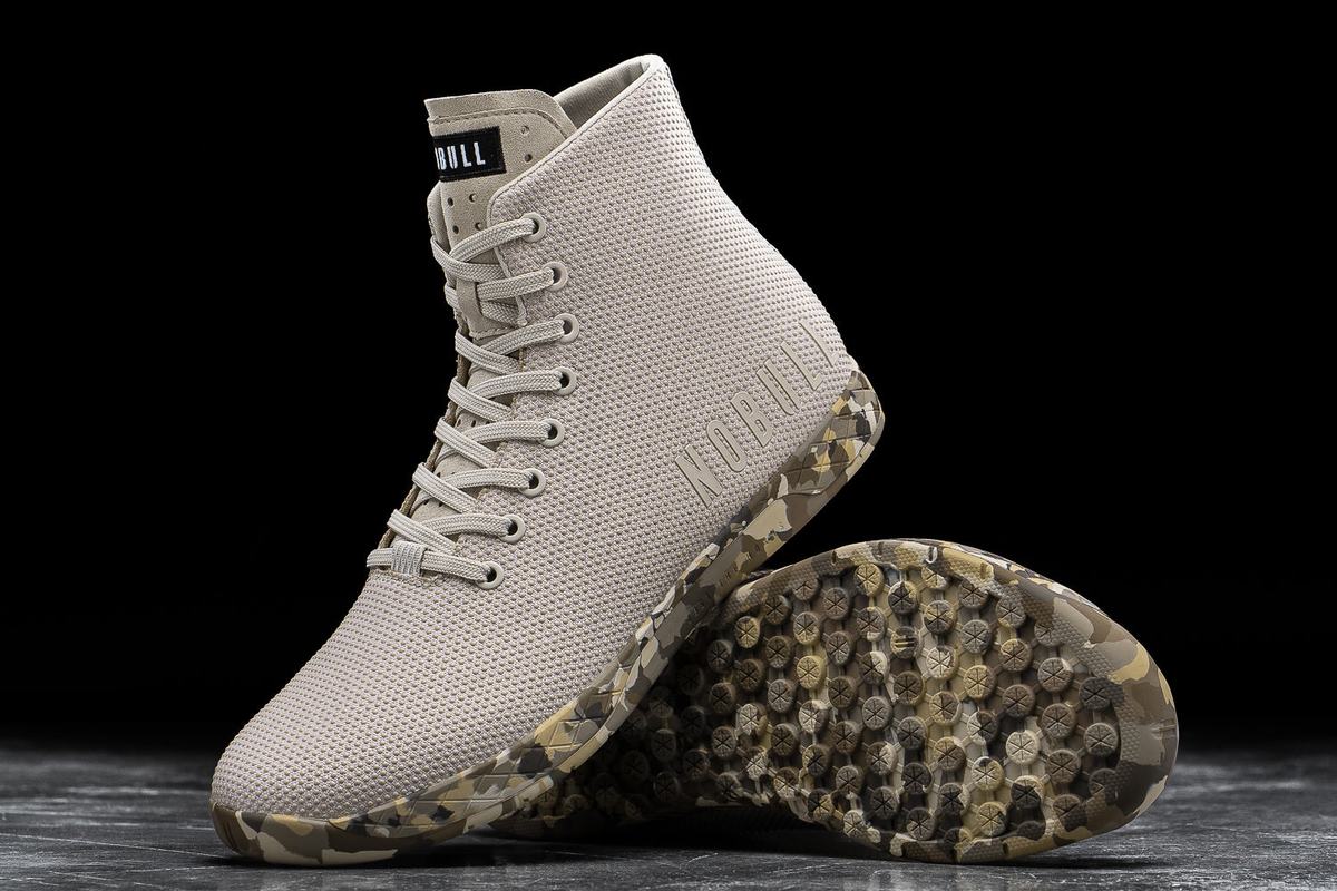 Nobull Superfabric High-Top Trainer Fitness Schoenen Heren Beige | 634725-SLH