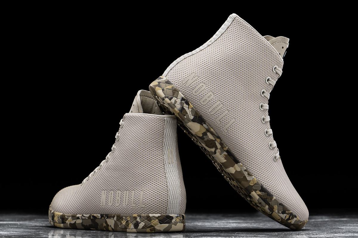 Nobull Superfabric High-Top Trainer Fitness Schoenen Heren Beige | 634725-SLH