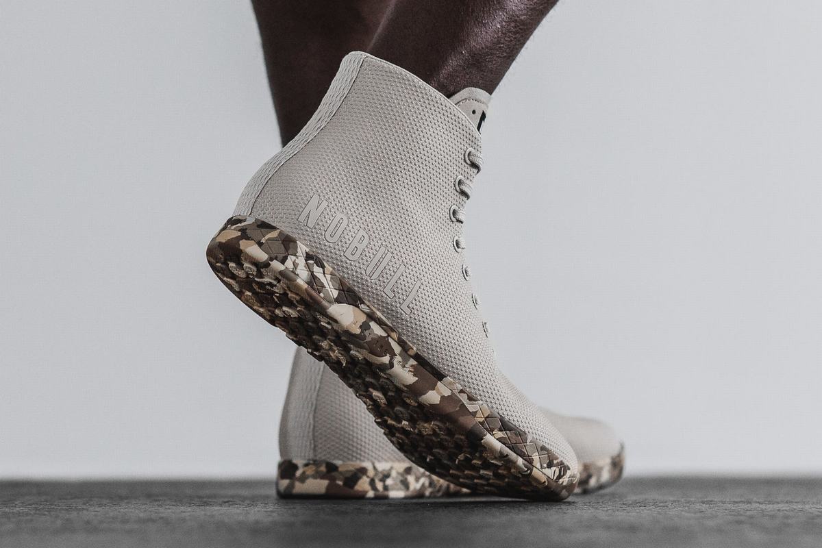 Nobull Superfabric High-Top Trainer Fitness Schoenen Heren Beige | 634725-SLH
