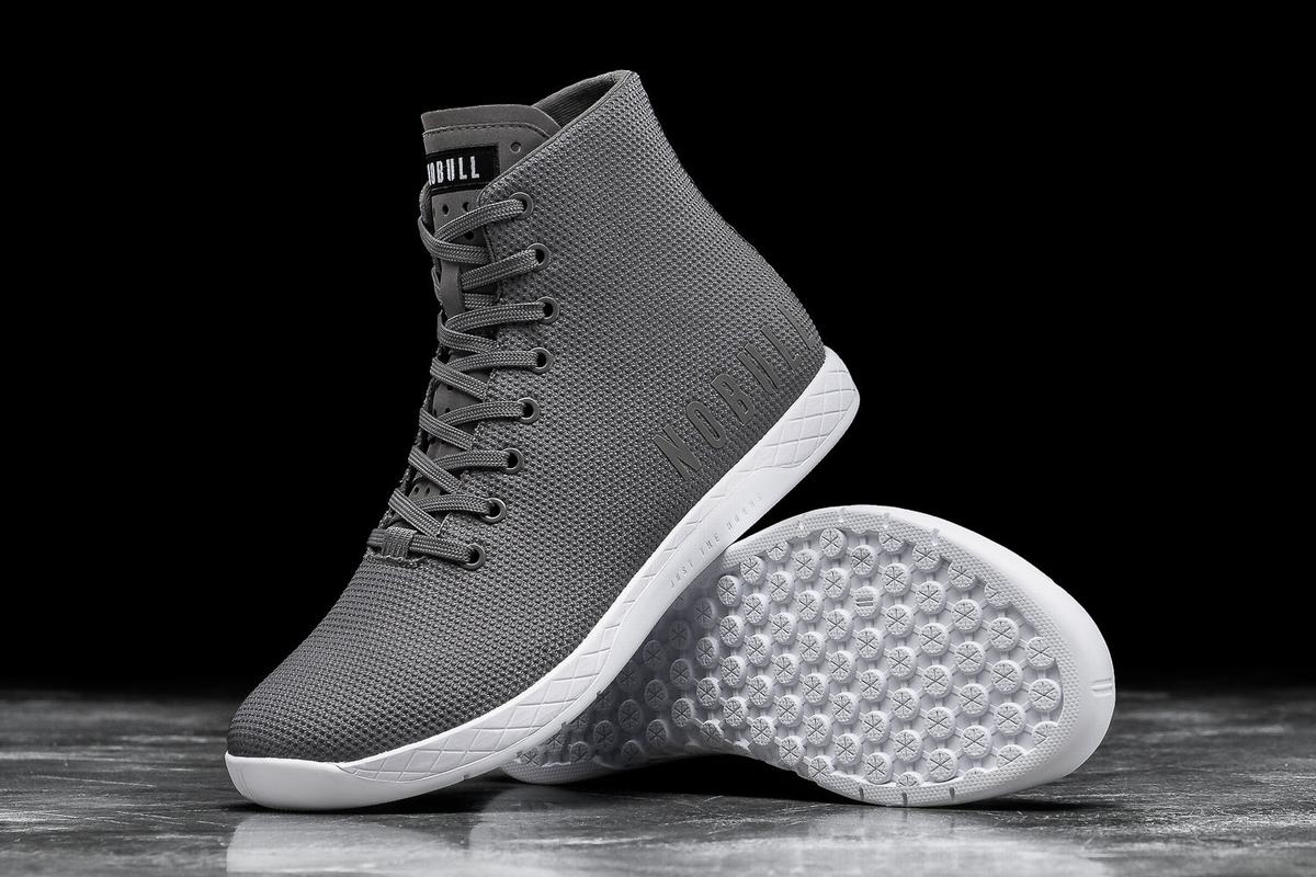 Nobull Superfabric High-Top Trainer Fitness Schoenen Heren Donkergrijs Wit | 854306-OSB