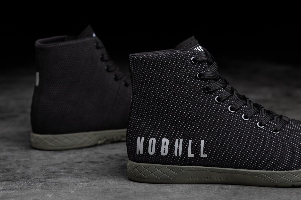 Nobull Superfabric High-Top Trainer Fitness Schoenen Heren Zwart Donkergroen | 964350-YNI