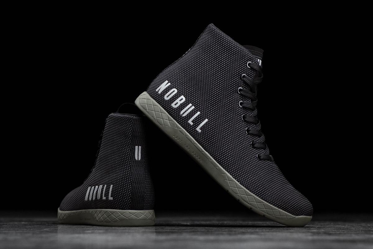 Nobull Superfabric High-Top Trainer Fitness Schoenen Heren Zwart Donkergroen | 964350-YNI
