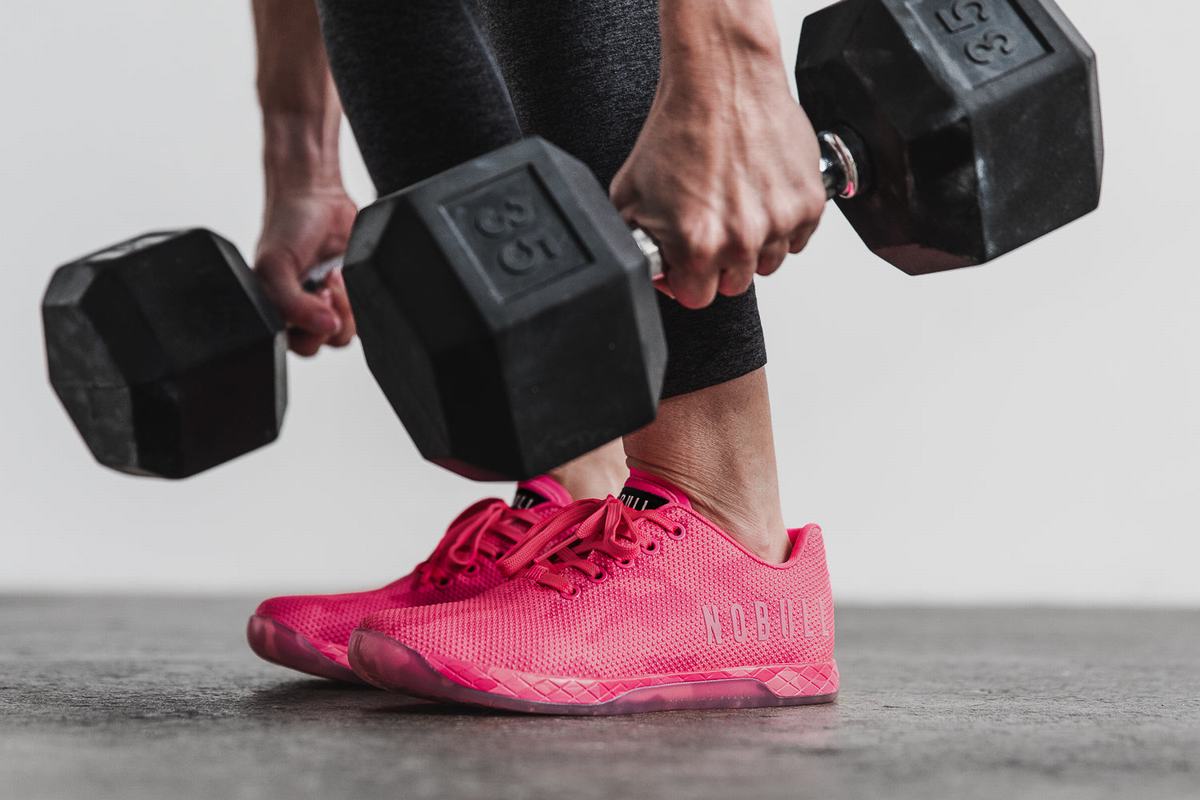 Nobull Superfabric Neon Trainer Fitness Schoenen Dames Roze Camo | 086419-ZVG