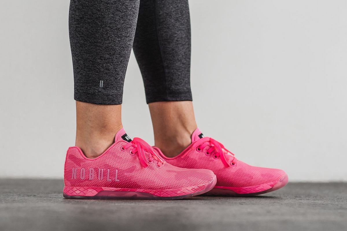 Nobull Superfabric Neon Trainer Fitness Schoenen Dames Roze Camo | 086419-ZVG