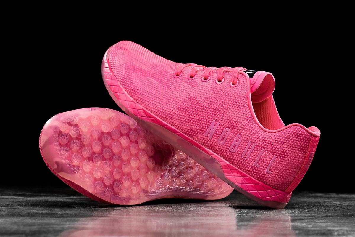 Nobull Superfabric Neon Trainer Fitness Schoenen Dames Roze Camo | 086419-ZVG
