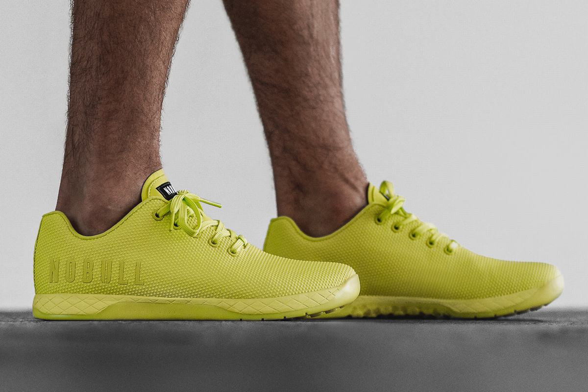 Nobull Superfabric Neon Trainer Fitness Schoenen Heren Lichtgroen | 524783-AQC