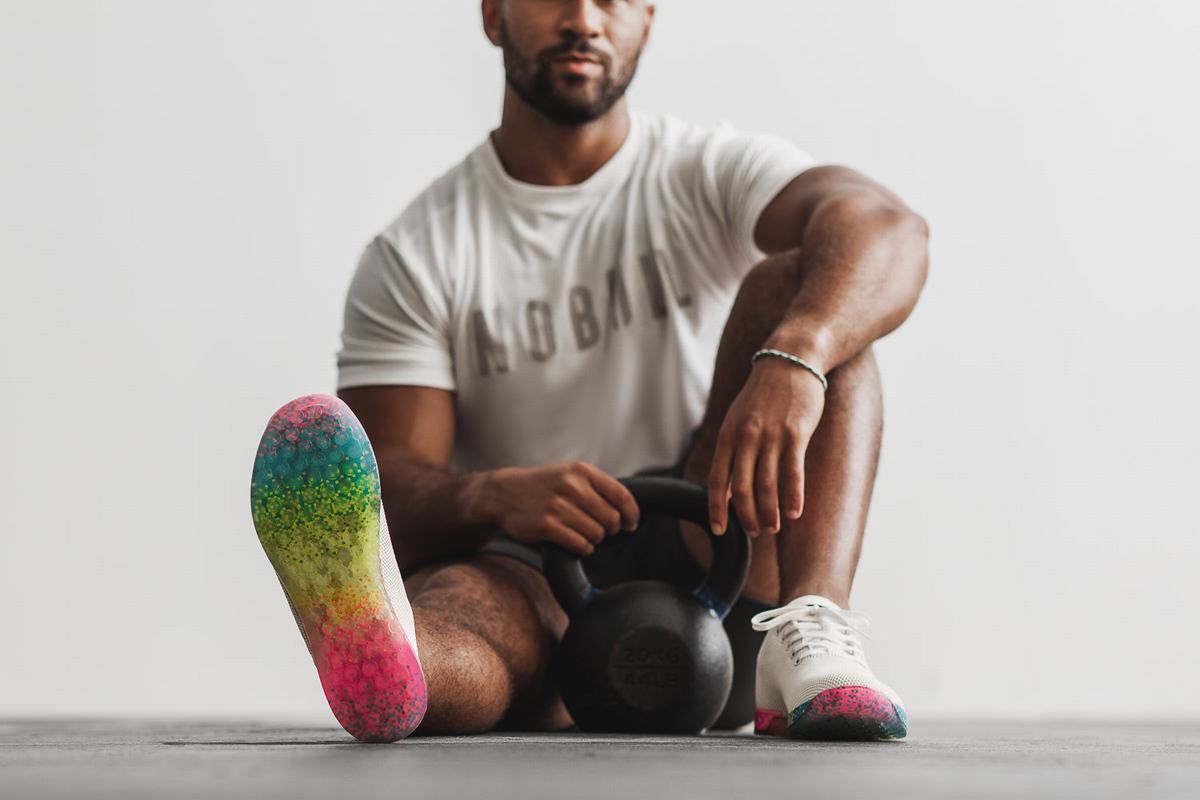 Nobull Superfabric Neon Trainer Fitness Schoenen Heren Wit | 693754-FVJ
