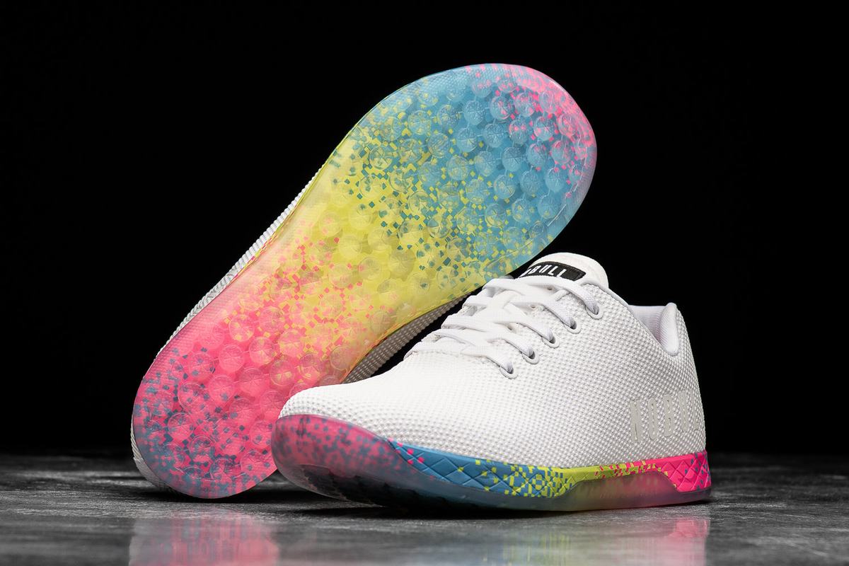 Nobull Superfabric Neon Trainer Fitness Schoenen Heren Wit | 693754-FVJ
